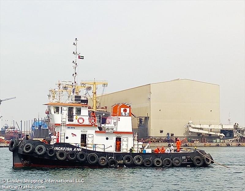 jackfish ann (Pusher Tug) - IMO 9256717, MMSI 471250000, Call Sign A6E2058 under the flag of United Arab Emirates (UAE)