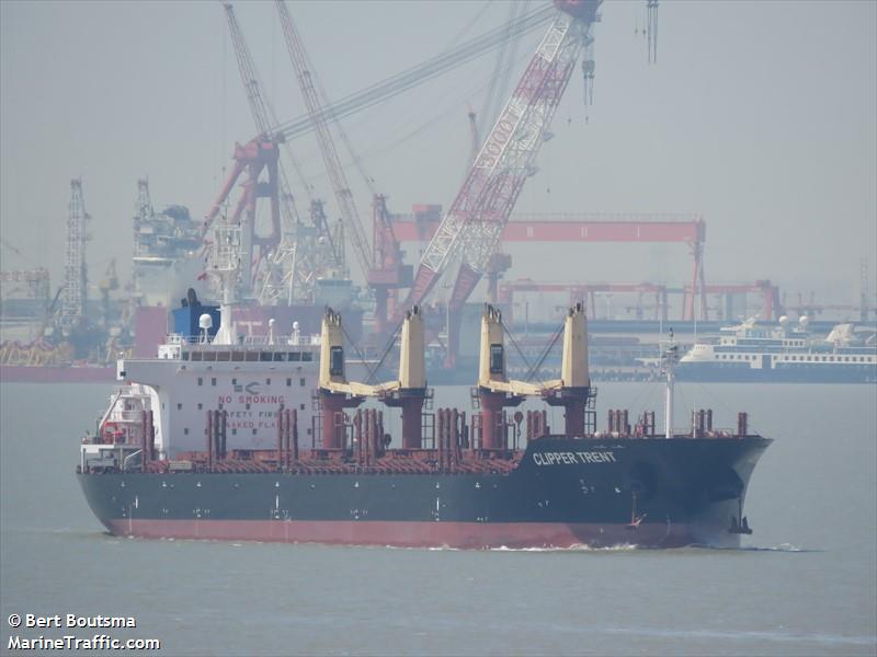 clipper trent (Bulk Carrier) - IMO 9587233, MMSI 538009659, Call Sign V7A5007 under the flag of Marshall Islands
