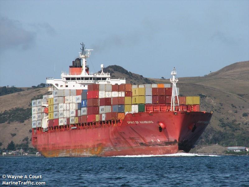 spirit of hamburg (Container Ship) - IMO 9391660, MMSI 563148300, Call Sign 9V7727 under the flag of Singapore