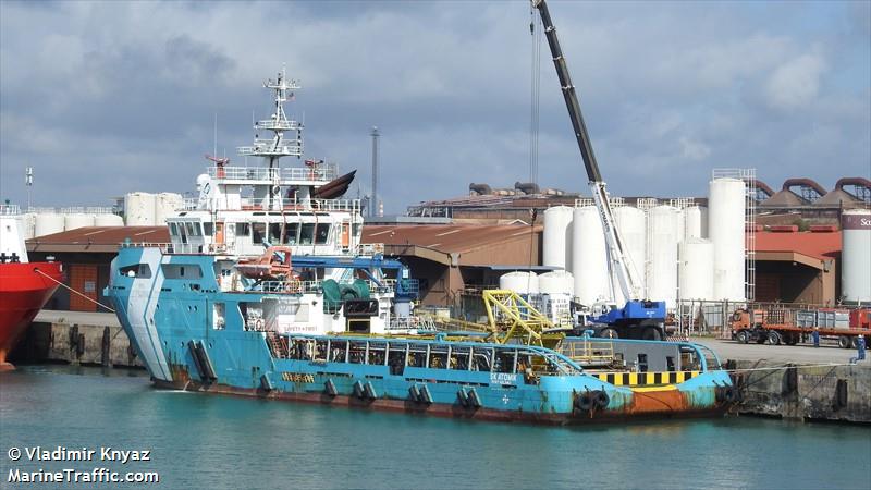 sk atomik (Offshore Tug/Supply Ship) - IMO 9721528, MMSI 416008677, Call Sign BR4592 under the flag of Taiwan