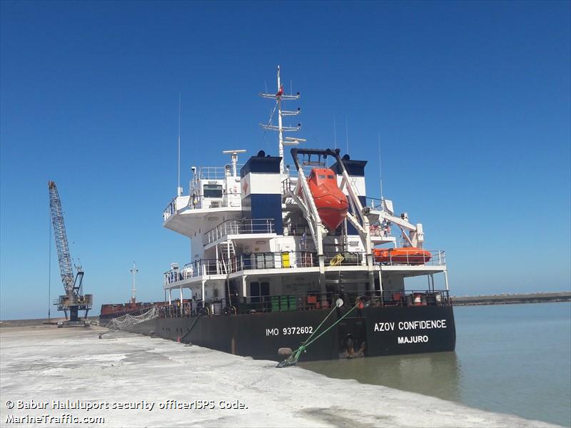 azov confidence (General Cargo Ship) - IMO 9372602, MMSI 538009828, Call Sign V7A5220 under the flag of Marshall Islands