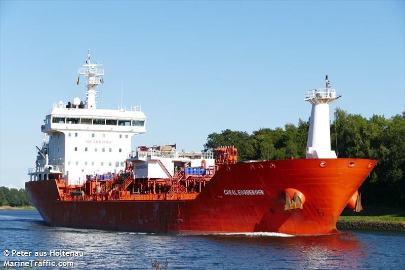 coral essberger (Chemical/Oil Products Tanker) - IMO 9504205, MMSI 255801270, Call Sign CQMX under the flag of Madeira