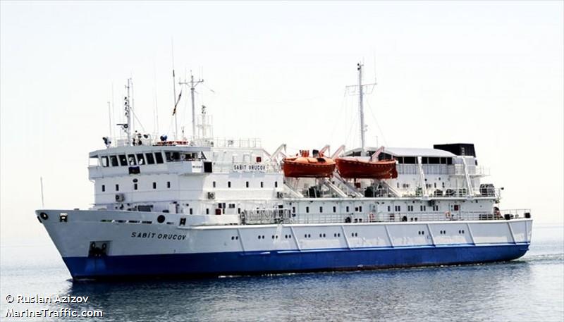 sabit orucov. (Passenger Ship) - IMO 8128171, MMSI 423086100, Call Sign 4JDE under the flag of Azerbaijan
