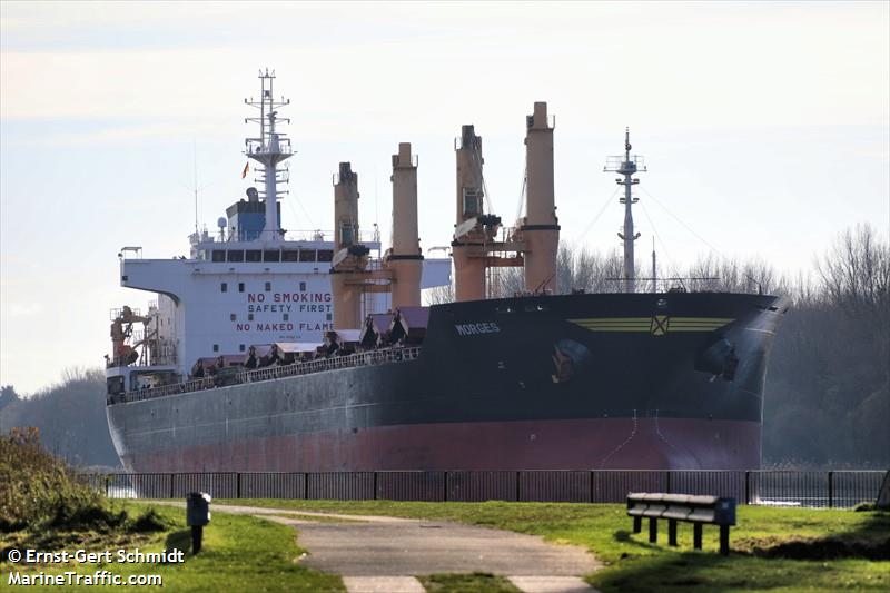 morges (Bulk Carrier) - IMO 9583706, MMSI 538009829, Call Sign V7A5226 under the flag of Marshall Islands