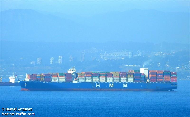 hmm blessing (Container Ship) - IMO 9742170, MMSI 440117000, Call Sign D7EW under the flag of Korea
