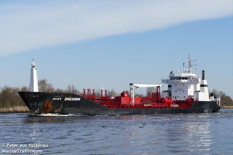 scot dresden (Chemical/Oil Products Tanker) - IMO 9365245, MMSI 538009889, Call Sign V7A5301 under the flag of Marshall Islands