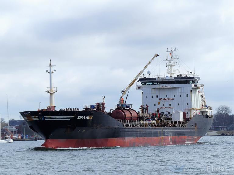 erria swan (Chemical/Oil Products Tanker) - IMO 9347748, MMSI 220644000, Call Sign OWDI2 under the flag of Denmark