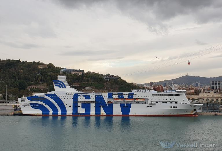 excellent (Passenger/Ro-Ro Cargo Ship) - IMO 9143441, MMSI 247279000, Call Sign IBBE under the flag of Italy