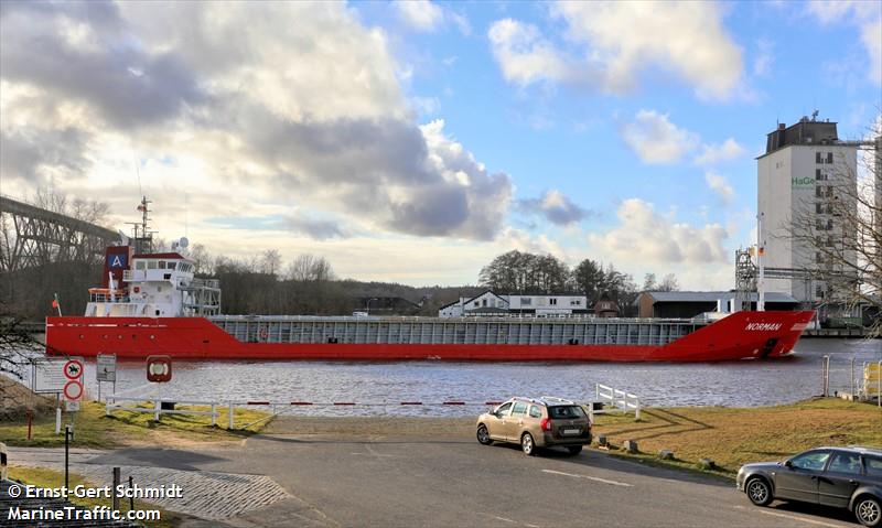 norman (General Cargo Ship) - IMO 9361342, MMSI 255806279, Call Sign CQAU5 under the flag of Madeira