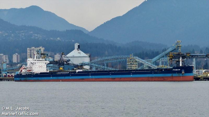 pabur (Bulk Carrier) - IMO 9614854, MMSI 305907000, Call Sign V2GD7 under the flag of Antigua & Barbuda