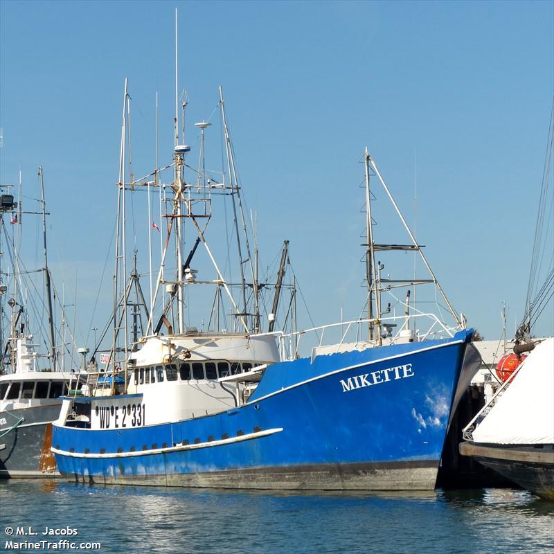 mikette (Fishing Vessel) - IMO 8036976, MMSI 367323610, Call Sign WDE2331 under the flag of United States (USA)