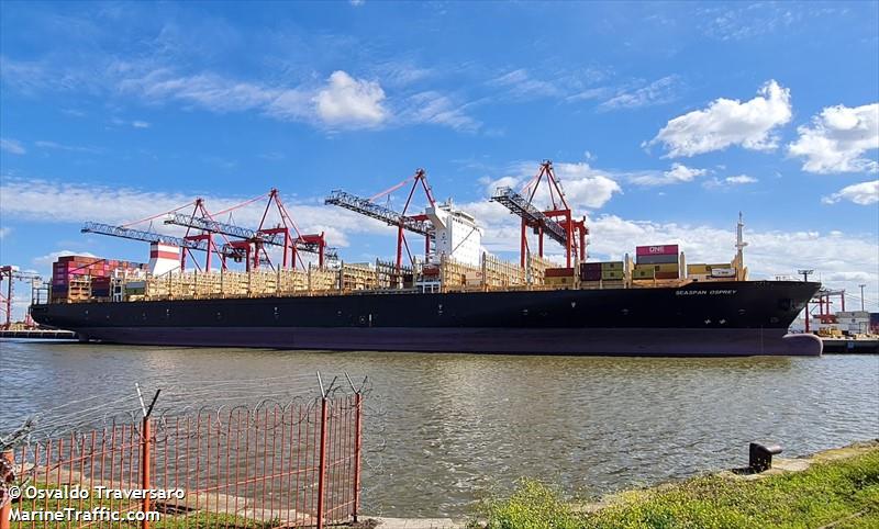 seaspan osprey (Container Ship) - IMO 9786736, MMSI 477539600, Call Sign VRTG6 under the flag of Hong Kong