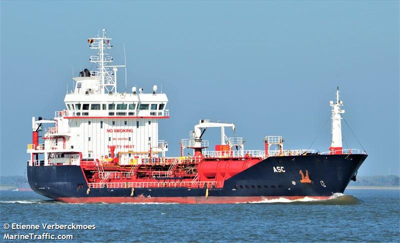 asc (Chemical/Oil Products Tanker) - IMO 9420693, MMSI 538003122, Call Sign V7ON9 under the flag of Marshall Islands