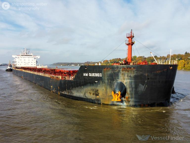 am quebec (Bulk Carrier) - IMO 9624108, MMSI 538004978, Call Sign V7AE7 under the flag of Marshall Islands