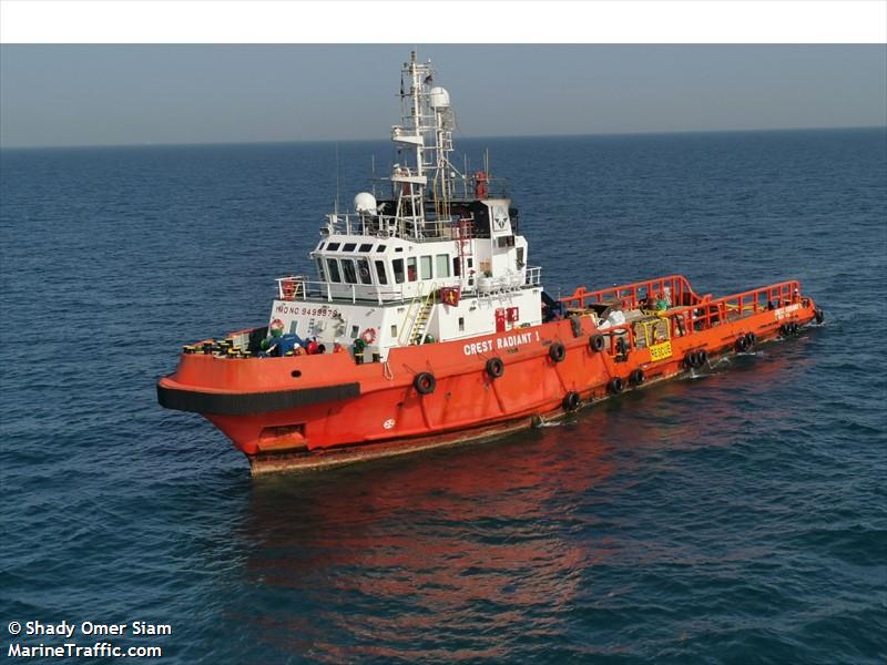 crest radiant 1 (Offshore Tug/Supply Ship) - IMO 9499979, MMSI 565860000, Call Sign 9V7405 under the flag of Singapore