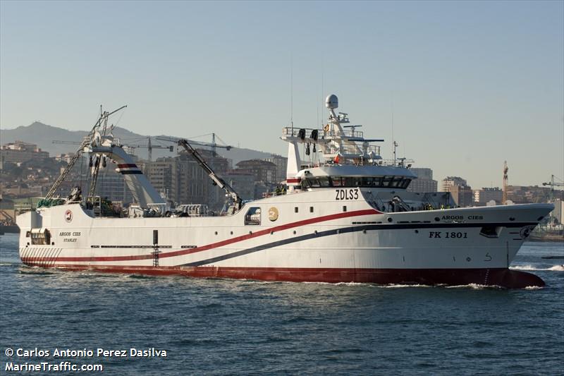 argos cies (Fishing Vessel) - IMO 9818644, MMSI 740406000, Call Sign ZDLS3 under the flag of Falkland Islands