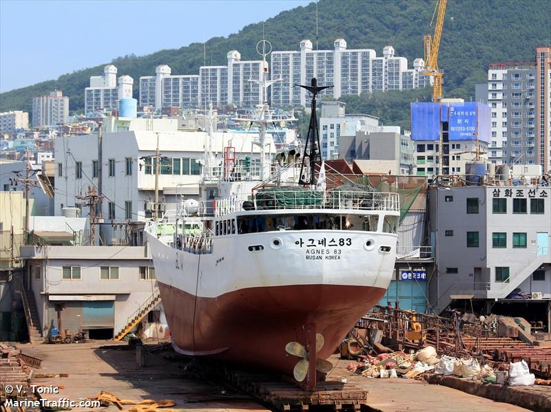 agnes 83 (Fishing Vessel) - IMO 9012331, MMSI 441043000, Call Sign 6LIW under the flag of Korea