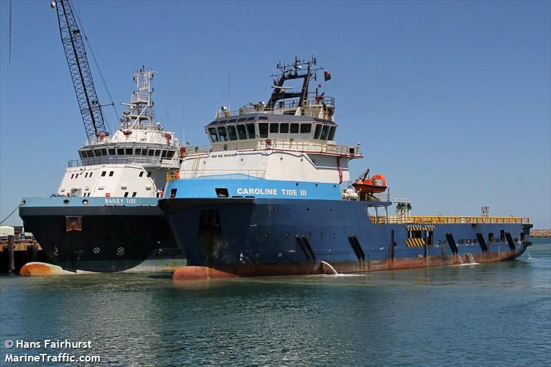 caroline tide iii (Offshore Tug/Supply Ship) - IMO 9656486, MMSI 577065000, Call Sign YJRV7 under the flag of Vanuatu