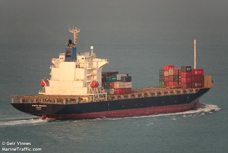 white dragon (Container Ship) - IMO 9412816, MMSI 563144500, Call Sign 9V7211 under the flag of Singapore