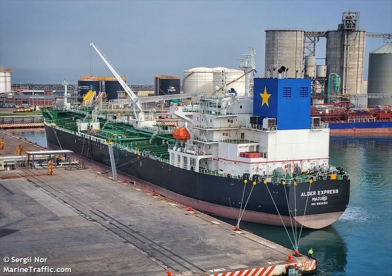 alder express (Chemical/Oil Products Tanker) - IMO 9934163, MMSI 538009746, Call Sign V7A5112 under the flag of Marshall Islands