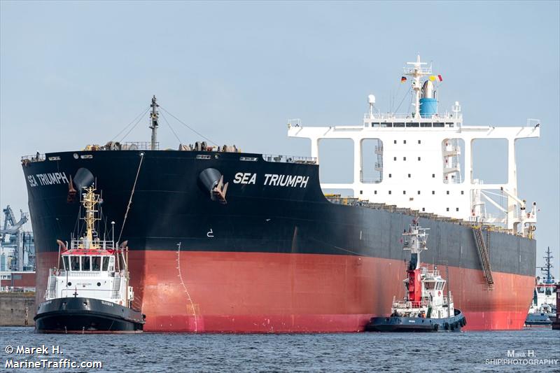 sea triumph (Bulk Carrier) - IMO 9581760, MMSI 563151300, Call Sign 9V7788 under the flag of Singapore