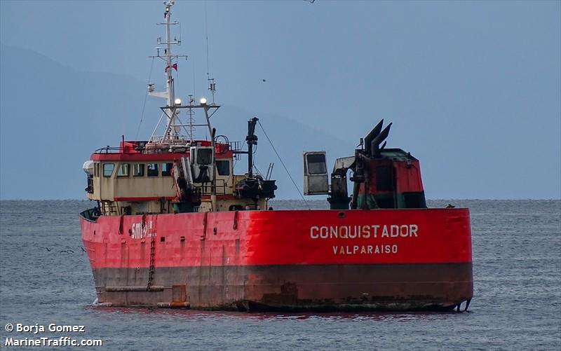 conquistador (General Cargo Ship) - IMO 8019629, MMSI 725001490, Call Sign CB4843 under the flag of Chile