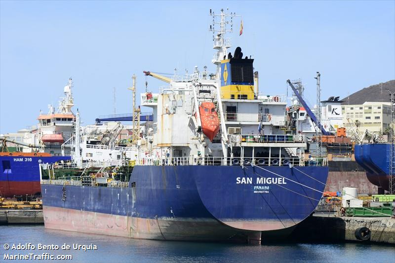 san miguel (Oil Products Tanker) - IMO 9567764, MMSI 352001337, Call Sign 3E4067 under the flag of Panama