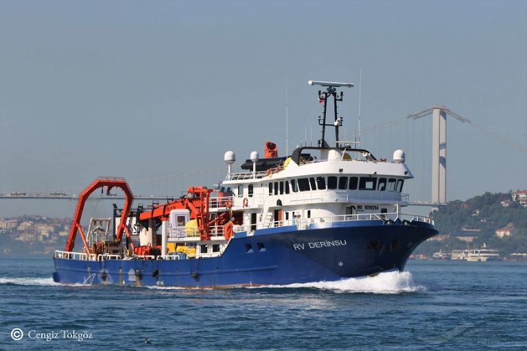 rv derinsu (Research Vessel) - IMO 9098294, MMSI 271042548, Call Sign TCA2646 under the flag of Turkey