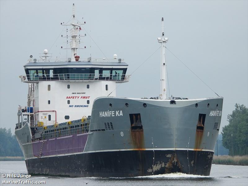 hanife ka (General Cargo Ship) - IMO 9693109, MMSI 271044259, Call Sign TCA3678 under the flag of Turkey
