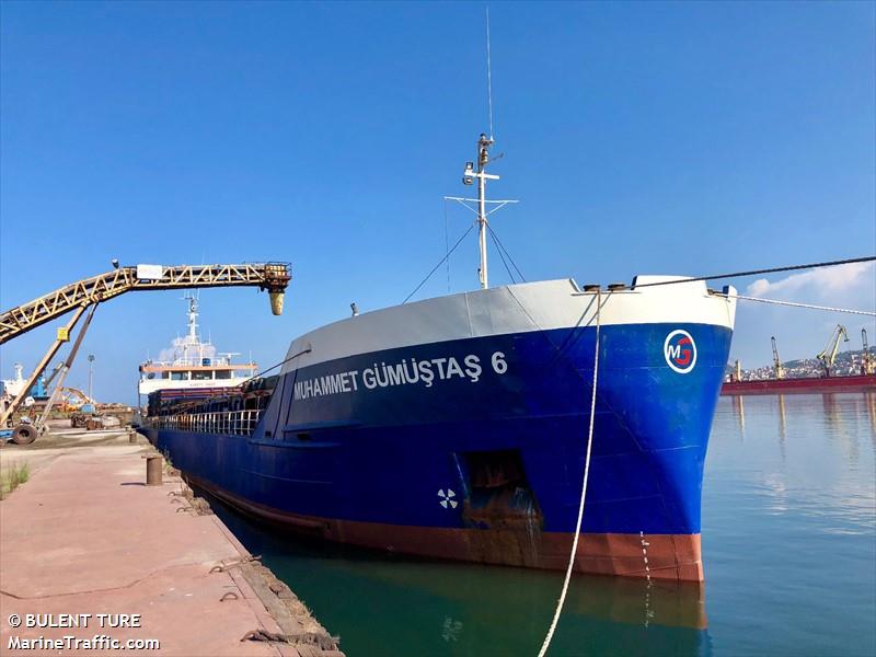 muhammet gumustas 6 (General Cargo Ship) - IMO 8509832, MMSI 271046117, Call Sign TCA5044 under the flag of Turkey