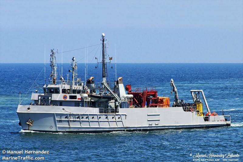 spanish warship a20 (-) - IMO , MMSI 224759000, Call Sign  EBFX under the flag of Spain