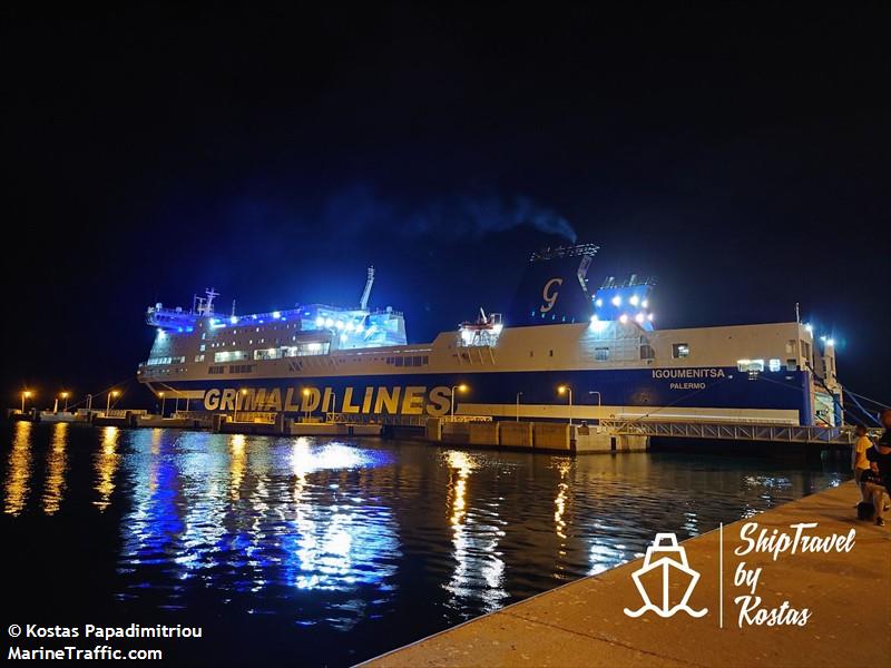 igoumenitsa (Passenger/Ro-Ro Cargo Ship) - IMO 9137997, MMSI 247442500, Call Sign ICAS under the flag of Italy