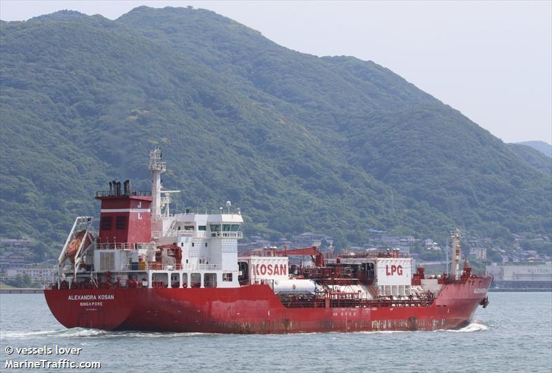 alexandra kosan (LPG Tanker) - IMO 9342413, MMSI 563160500, Call Sign 9V7459 under the flag of Singapore