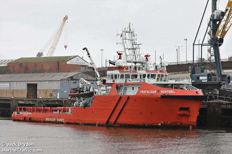 trafalgar sentinel (Offshore Tug/Supply Ship) - IMO 9720706, MMSI 232041826, Call Sign MLLD5 under the flag of United Kingdom (UK)