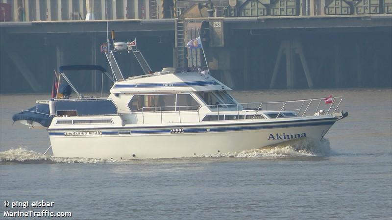 akinna (Pleasure craft) - IMO , MMSI 211311320, Call Sign DFXV under the flag of Germany