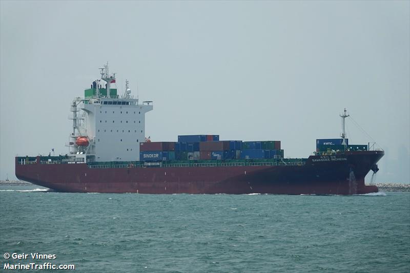 sawasdee incheon (Container Ship) - IMO 9940784, MMSI 538010048, Call Sign V7A5515 under the flag of Marshall Islands