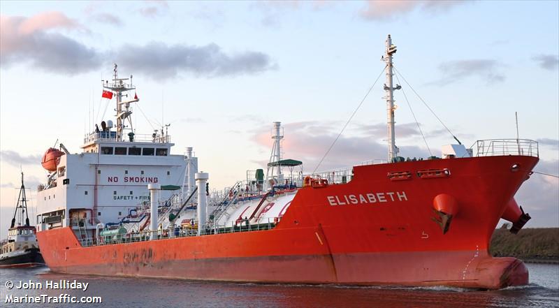 elisabeth (LPG Tanker) - IMO 9442184, MMSI 205770000, Call Sign ONKB under the flag of Belgium