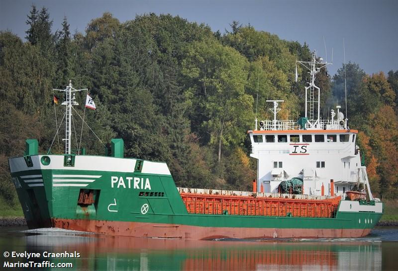 patria (General Cargo Ship) - IMO 9123312, MMSI 209734000, Call Sign P3YL6 under the flag of Cyprus