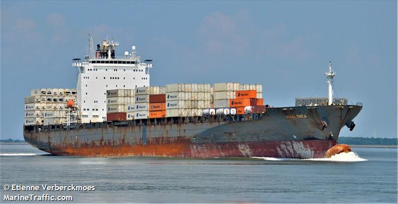 amalthea (Container Ship) - IMO 9397913, MMSI 255805781, Call Sign CQDE under the flag of Madeira