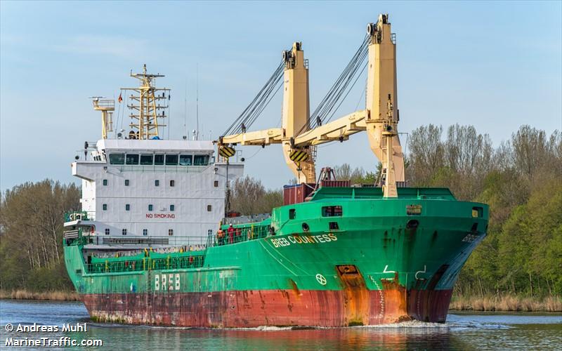 breb countess (General Cargo Ship) - IMO 9421166, MMSI 255806043, Call Sign CQIR2 under the flag of Madeira