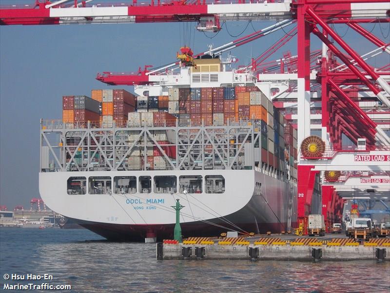 oocl miami (Container Ship) - IMO 9477892, MMSI 477182400, Call Sign VRLJ4 under the flag of Hong Kong