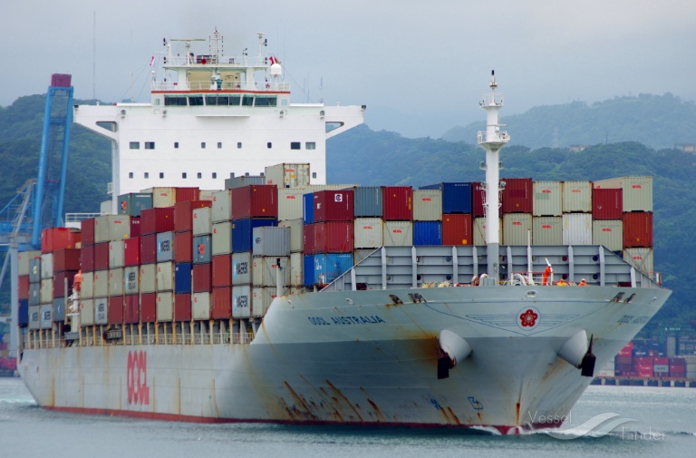 oocl australia (Container Ship) - IMO 9332200, MMSI 477504900, Call Sign VRCG8 under the flag of Hong Kong