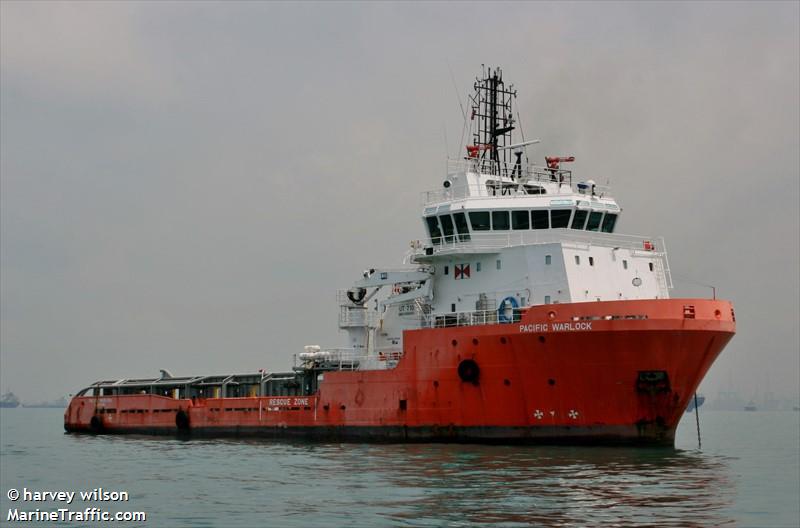 pacific warlock (Offshore Tug/Supply Ship) - IMO 9250048, MMSI 563179000, Call Sign 9VKQ4 under the flag of Singapore