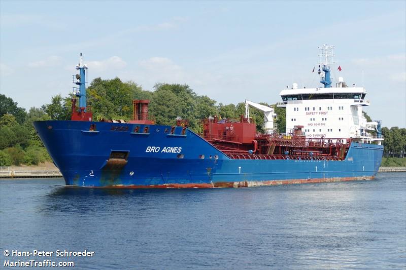 bro agnes (Chemical/Oil Products Tanker) - IMO 9348302, MMSI 564057000, Call Sign 9V3608 under the flag of Singapore