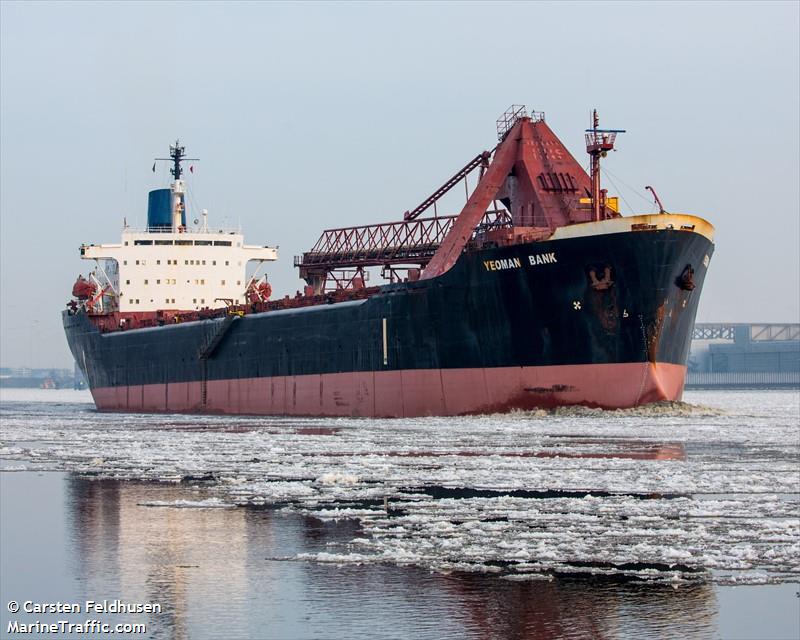 yeoman bank (Self Discharging Bulk Carrier) - IMO 7422881, MMSI 636009548, Call Sign ELOG5 under the flag of Liberia