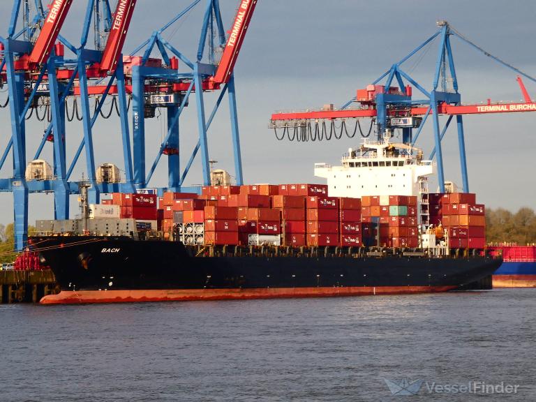 bach (Container Ship) - IMO 9436458, MMSI 636018739, Call Sign A8RV5 under the flag of Liberia