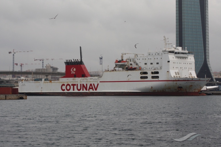 ulysse (Passenger/Ro-Ro Cargo Ship) - IMO 9142459, MMSI 672248000, Call Sign TSMU under the flag of Tunisia