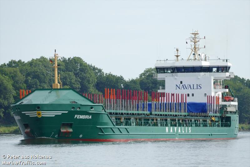 fembria (General Cargo Ship) - IMO 9350771, MMSI 255802840, Call Sign CQPV under the flag of Madeira