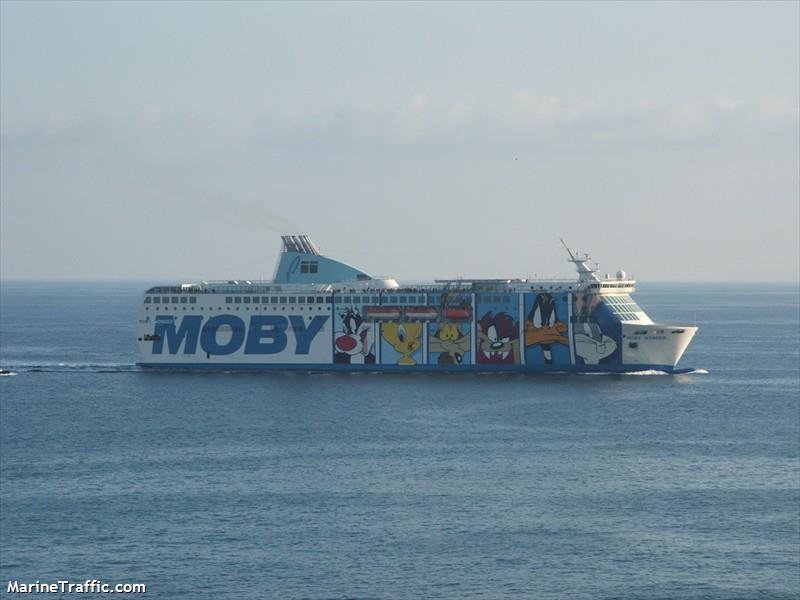 moby wonder (Passenger/Ro-Ro Cargo Ship) - IMO 9214367, MMSI 247015400, Call Sign IBUR under the flag of Italy