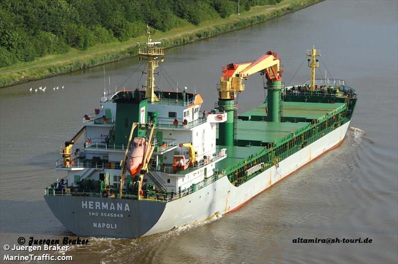hermana (General Cargo Ship) - IMO 9545948, MMSI 247293700, Call Sign ICOF under the flag of Italy